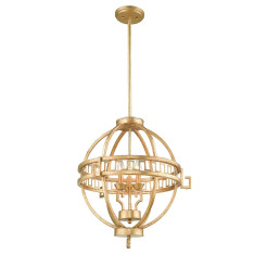 Lampa wisząca w kształcie kuli Lemuria - 3 źródła światła - Postarzane złoto GN-LEMURIA-3P-A