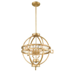 Lampa wisząca w kształcie kuli Lemuria - 3 źródła światła - Postarzane złoto GN-LEMURIA-3P-A