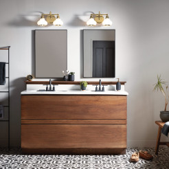 Kinkiet Ainsley - 2 źródła światła - Szczotkowany mosiądz HK-AINSLEY2-BATH-BB