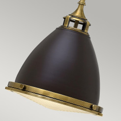 Średnia lampa wisząca Amelia - 1 źródło światła - Brązowy, ciemnobrązowy HK-AMELIA-P-M-RB