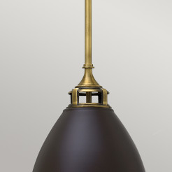 Średnia lampa wisząca Amelia - 1 źródło światła - Brązowy, ciemnobrązowy HK-AMELIA-P-M-RB