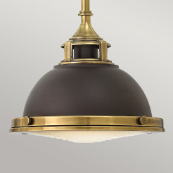Mała lampa wisząca Amelia - 1 źródło światła - Brązowy, ciemnobrązowy HK-AMELIA-P-S-RB