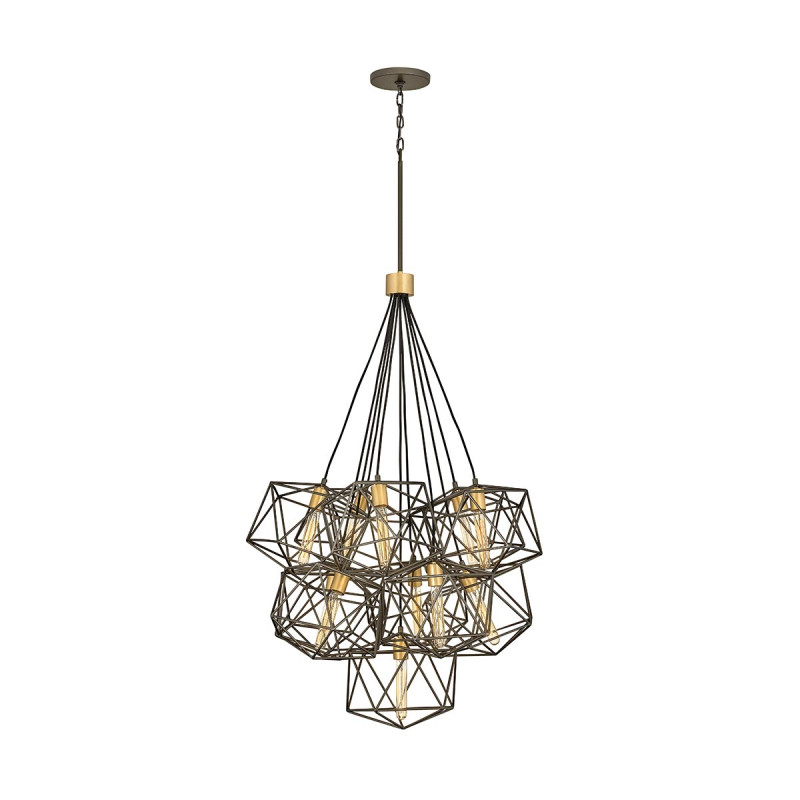 Lampa wisząca Astrid - 11 źródeł światła - Matowy brąz, złoty HK-ASTRID-11P