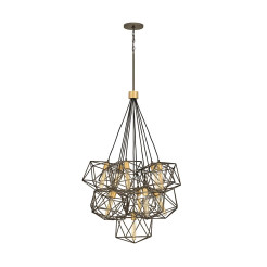 Lampa wisząca Astrid - 11 źródeł światła - Matowy brąz, złoty HK-ASTRID-11P