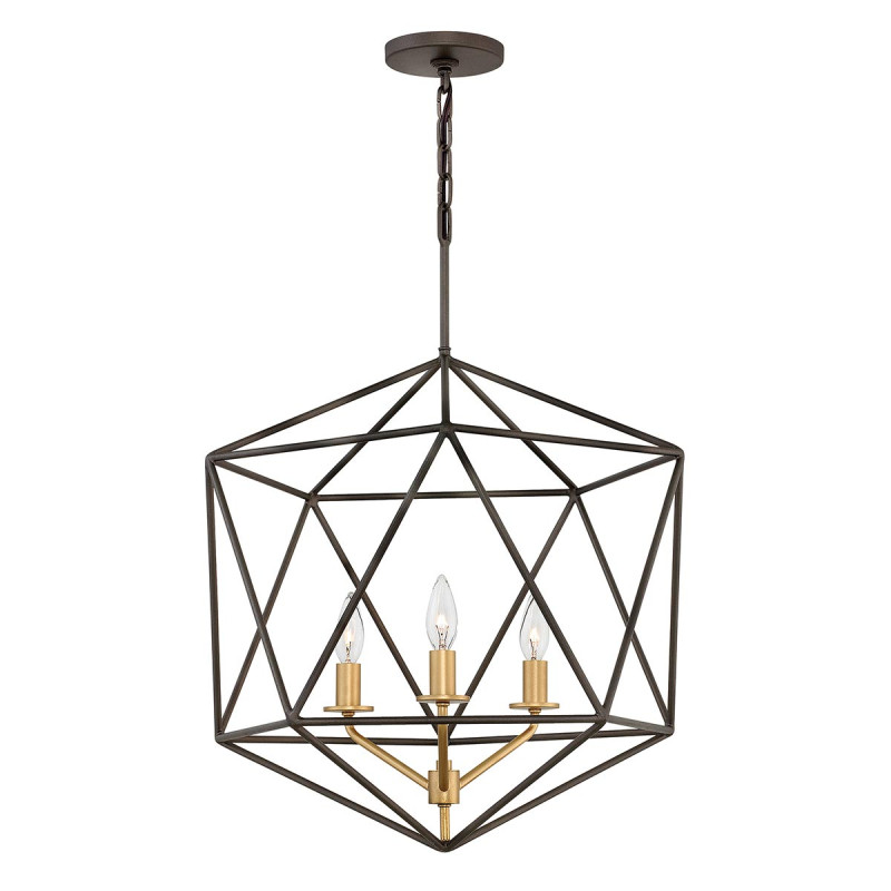 Lampa wisząca Astrid - 3 źródła światła - Matowy brąz, złoty HK-ASTRID-3P