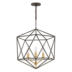 Lampa wisząca Astrid - 3 źródła światła - Matowy brąz, złoty HK-ASTRID-3P