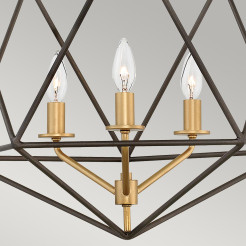 Lampa wisząca Astrid - 3 źródła światła - Matowy brąz, złoty HK-ASTRID-3P