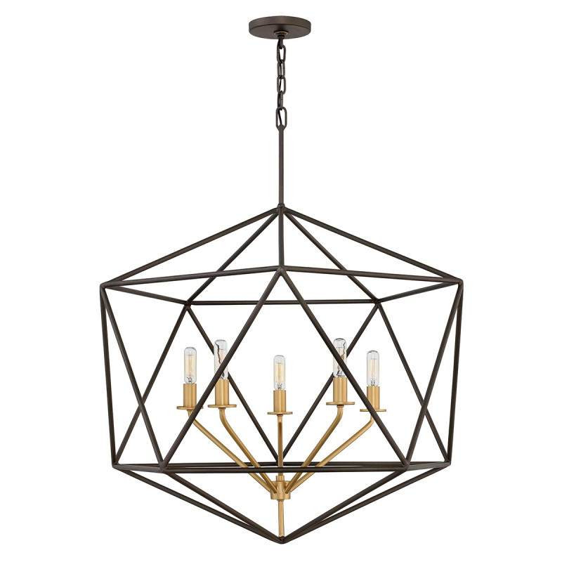 Lampa wisząca Astrid - 5 źródeł światła - Matowy brąz, złoty HK-ASTRID-5P