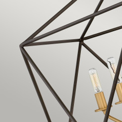 Lampa wisząca Astrid - 5 źródeł światła - Matowy brąz, złoty HK-ASTRID-5P