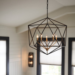 Lampa wisząca Astrid - 5 źródeł światła - Matowy brąz, złoty HK-ASTRID-5P