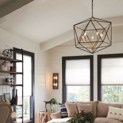 Lampa wisząca Astrid - 5 źródeł światła - Matowy brąz, złoty HK-ASTRID-5P