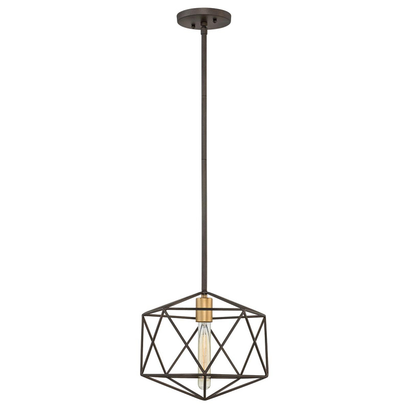 Mała lampa wisząca Astrid - 1 źródło światła - Matowy brąz, złoty HK-ASTRID-MP