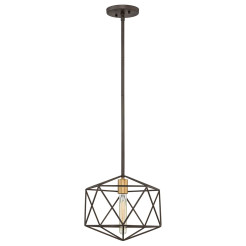 Mała lampa wisząca Astrid - 1 źródło światła - Matowy brąz, złoty HK-ASTRID-MP