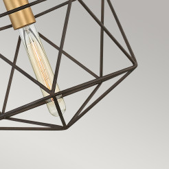 Mała lampa wisząca Astrid - 1 źródło światła - Matowy brąz, złoty HK-ASTRID-MP