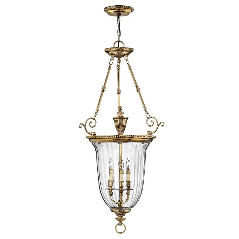 Duża lampa wisząca Cambridge - 3 źródła światła - Oksydowany mosiądz HK-CAMBRIDGE-P-L