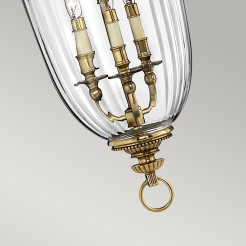 Duża lampa wisząca Cambridge - 3 źródła światła - Oksydowany mosiądz HK-CAMBRIDGE-P-L