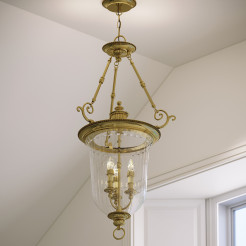 Duża lampa wisząca Cambridge - 3 źródła światła - Oksydowany mosiądz HK-CAMBRIDGE-P-L