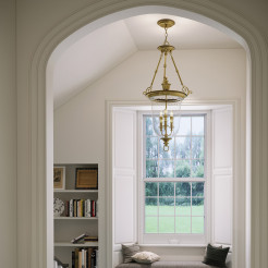 Duża lampa wisząca Cambridge - 3 źródła światła - Oksydowany mosiądz HK-CAMBRIDGE-P-L