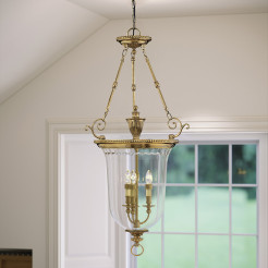 Duża lampa wisząca Cambridge - 3 źródła światła - Oksydowany mosiądz HK-CAMBRIDGE-P-L