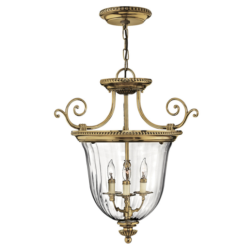Mała lampa wisząca Cambridge - 3 źródła światła - Oksydowany mosiądz HK-CAMBRIDGE-P-S