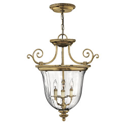 Mała lampa wisząca Cambridge - 3 źródła światła - Oksydowany mosiądz HK-CAMBRIDGE-P-S