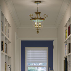 Mała lampa wisząca Cambridge - 3 źródła światła - Oksydowany mosiądz HK-CAMBRIDGE-P-S