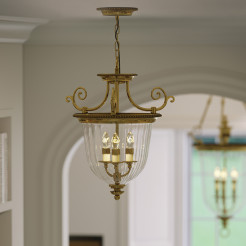 Mała lampa wisząca Cambridge - 3 źródła światła - Oksydowany mosiądz HK-CAMBRIDGE-P-S