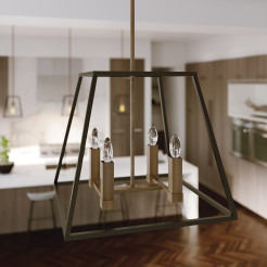 Lampa wisząca Fulton - 4 źródła światła - Brązowy, mosiądz HK-FULTON-4P
