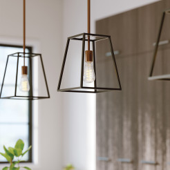 Lampa wisząca Fulton - 1 źródło światła - Brązowy, mosiądz HK-FULTON-P