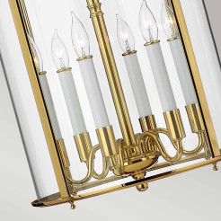Duża lampa wisząca Gentry - 6 źródeł światła - Polerowany mosiądz HK-GENTRY-P-L-PB
