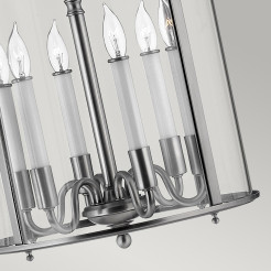 Duża lampa wisząca Gentry - 6 źródeł światła - Pewter HK-GENTRY-P-L-PW