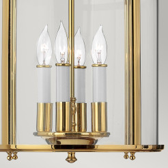 Średnia lampa wisząca Gentry - 4 źródła światła - Polerowany mosiądz HK-GENTRY-P-M-PB