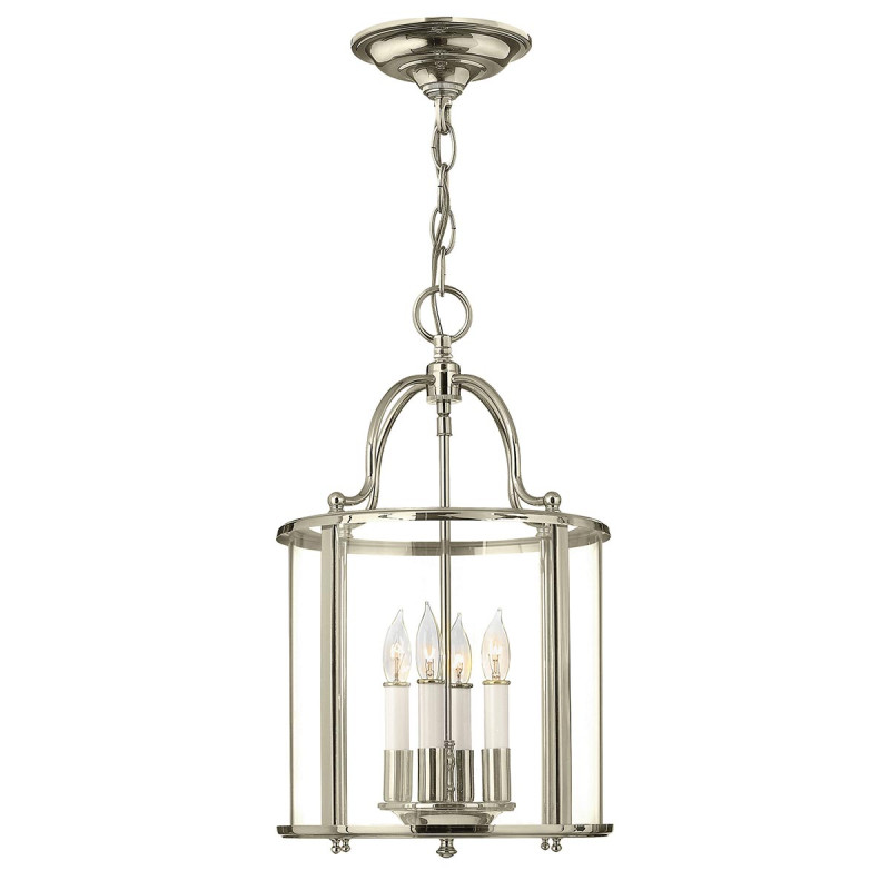 Średnia lampa wisząca Gentry - 4 źródła światła - Polerowany nikiel HK-GENTRY-P-M-PN