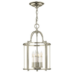 Średnia lampa wisząca Gentry - 4 źródła światła - Polerowany nikiel HK-GENTRY-P-M-PN