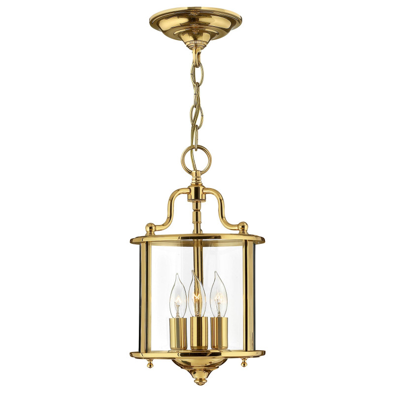 Mała lampa wisząca Gentry - 3 źródła światła - Polerowany mosiądz HK-GENTRY-P-S-PB