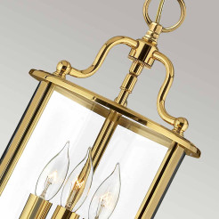 Mała lampa wisząca Gentry - 3 źródła światła - Polerowany mosiądz HK-GENTRY-P-S-PB