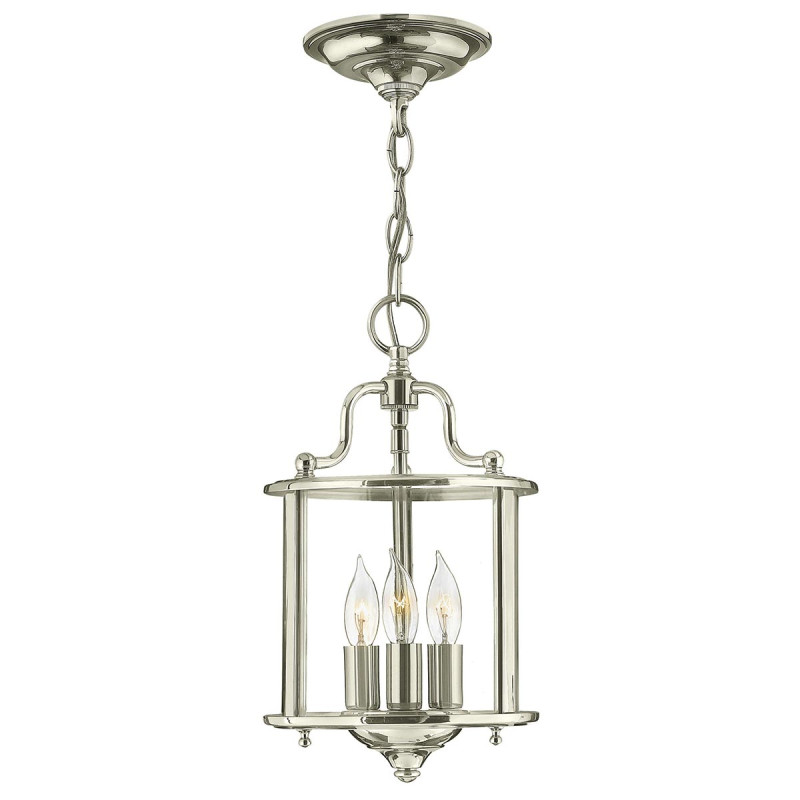 Mała lampa wisząca Gentry - 3 źródła światła - Polerowany nikiel HK-GENTRY-P-S-PN