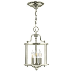 Mała lampa wisząca Gentry - 3 źródła światła - Polerowany nikiel HK-GENTRY-P-S-PN