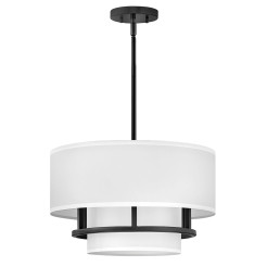 Lampa wisząca / Półplafon Graham - 3 źródła światła - Czarny HK-GRAHAM-M-BK