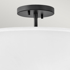 Lampa wisząca / Półplafon Graham - 3 źródła światła - Czarny HK-GRAHAM-M-BK