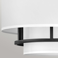 Lampa wisząca / Półplafon Graham - 3 źródła światła - Czarny HK-GRAHAM-M-BK