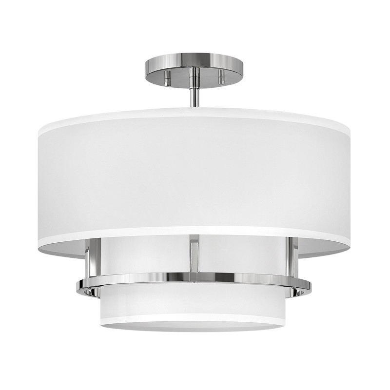 Lampa wisząca / Półplafon Graham - 3 źródła światła - Polerowany nikiel HK-GRAHAM-M-PN