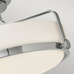 Średni półplafon Harper - 3 źródła światła - Polerowany chrom - Opalowy klosz HK-HARPER-SFM-CM