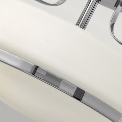 Mały półplafon Harper - 3 źródła światła - Polerowany chrom - Opalowy klosz HK-HARPER-SFS-CM