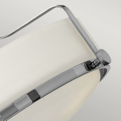 Mały półplafon Harper - 3 źródła światła - Polerowany chrom - Opalowy klosz HK-HARPER-SFS-CM
