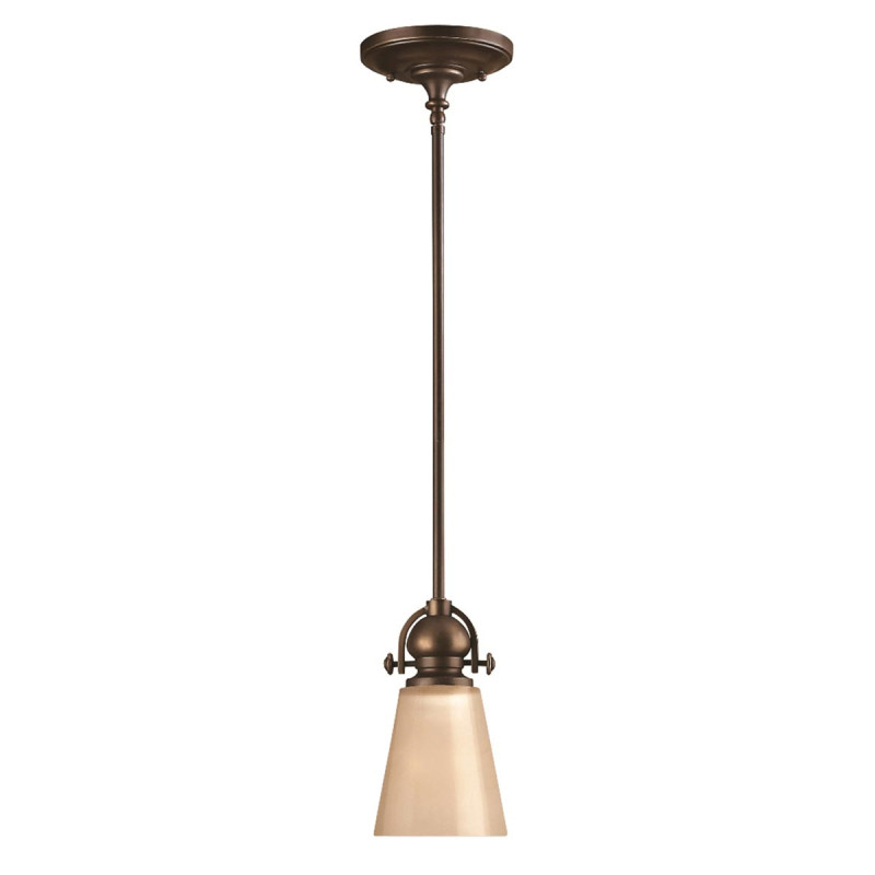 Mała lampa wisząca Mayflower - 1 źródło światła - Postarzany brąz - Wersja A HK-MAYFLOWER-P-A