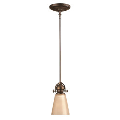 Mała lampa wisząca Mayflower - 1 źródło światła - Postarzany brąz - Wersja A HK-MAYFLOWER-P-A