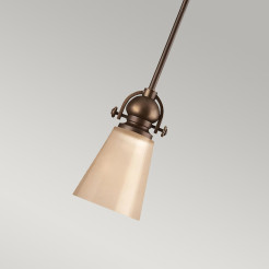 Mała lampa wisząca Mayflower - 1 źródło światła - Postarzany brąz - Wersja A HK-MAYFLOWER-P-A