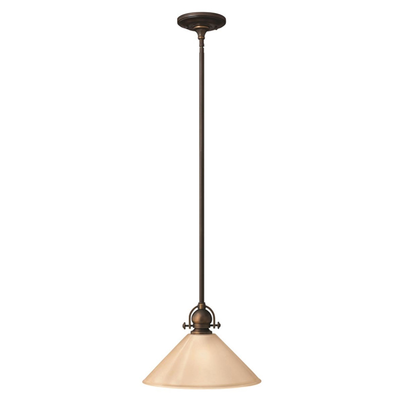 Mała lampa wisząca Mayflower - 1 źródło światła - Postarzany brąz - Wersja B HK-MAYFLOWER-P-B