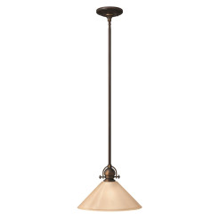 Mała lampa wisząca Mayflower - 1 źródło światła - Postarzany brąz - Wersja B HK-MAYFLOWER-P-B